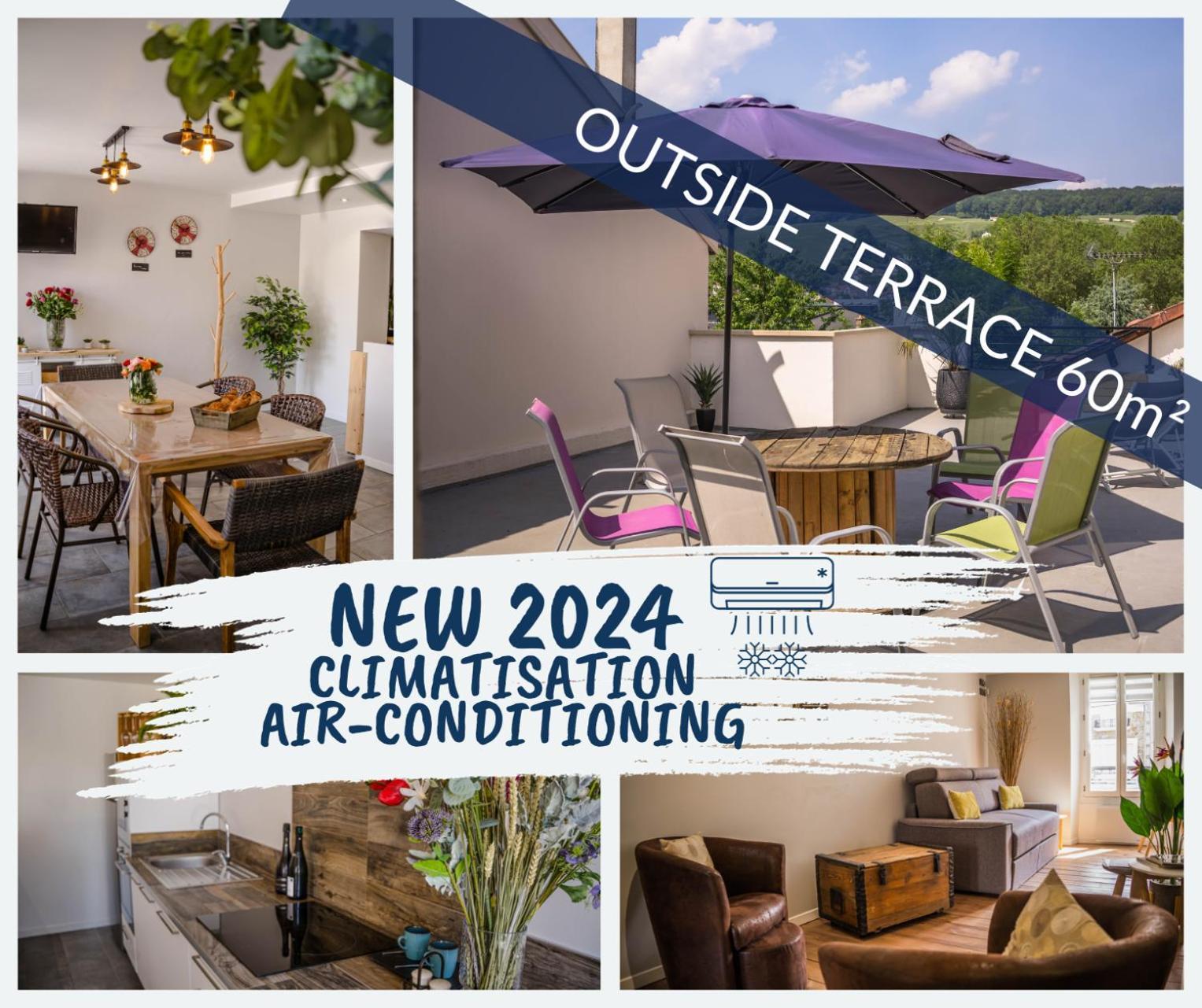 Terrasse 86 - Terrasse & Climatisation - 4-6 Personnes - Bnb Epernay Ngoại thất bức ảnh